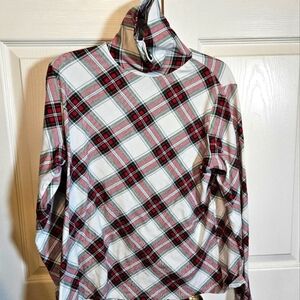 Long sleeve 100% cotton classic Tartan Mock Neck